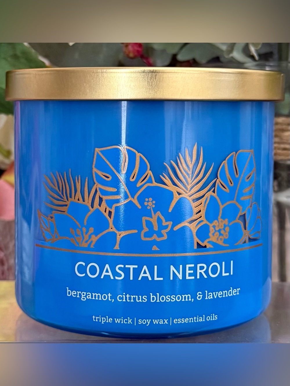 🆕🪷 DISTANT LANDS “COASTAL NEROLI” 3-WICK SCENTED SOY WAX CANDLE. BAND NEW.